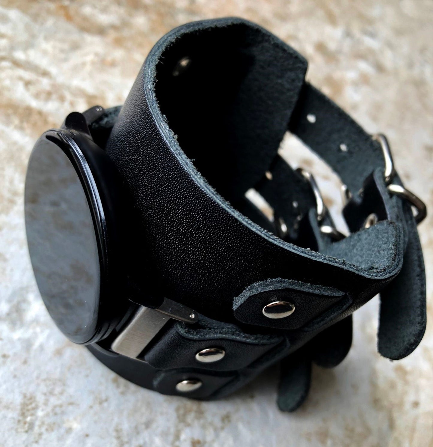 Garmin Watch Band Cuff Steampunk Wide Leather Strap for Vivomove 3 HR Trend Luxe Sport Style D2 Air X10 Vivoactive 5 3 Venu 2 Plus Sq 2 BL20