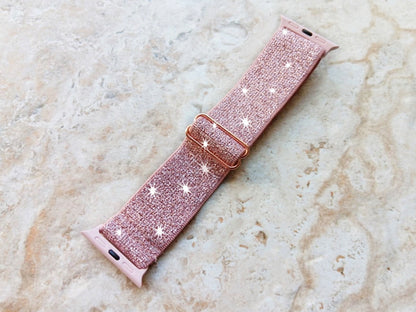Apple Watch Sparkling Stretch Band for Ultra 2 9 8 7 SE 6 5 4 3 2 1 Series 49mm 45mm 44mm 42mm 41mm 40mm 38mm Adjustable Nylon Elastic Strap