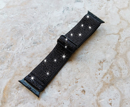 Apple Watch Sparkling Stretch Band for Ultra 2 9 8 7 SE 6 5 4 3 2 1 Series 49mm 45mm 44mm 42mm 41mm 40mm 38mm Adjustable Nylon Elastic Strap