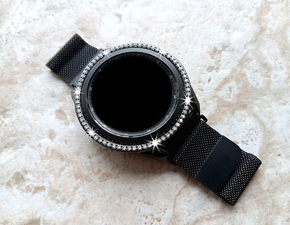 Samsung Watch Crystal Bezel Bling Case Cover for Galaxy Watch 3 45mm Smartwatches Hard Protective Sparkling Guard Bumper Frame