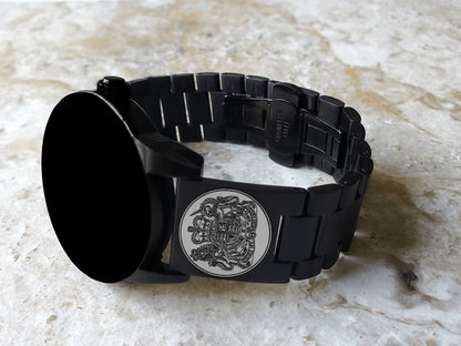 Garmin Watch Band Great Britain UK Symbols for Forerunner 745 265 255 Venu 3 2 Vivoactive 4 Darth Vader Avenger Engraved Black Strap UKS