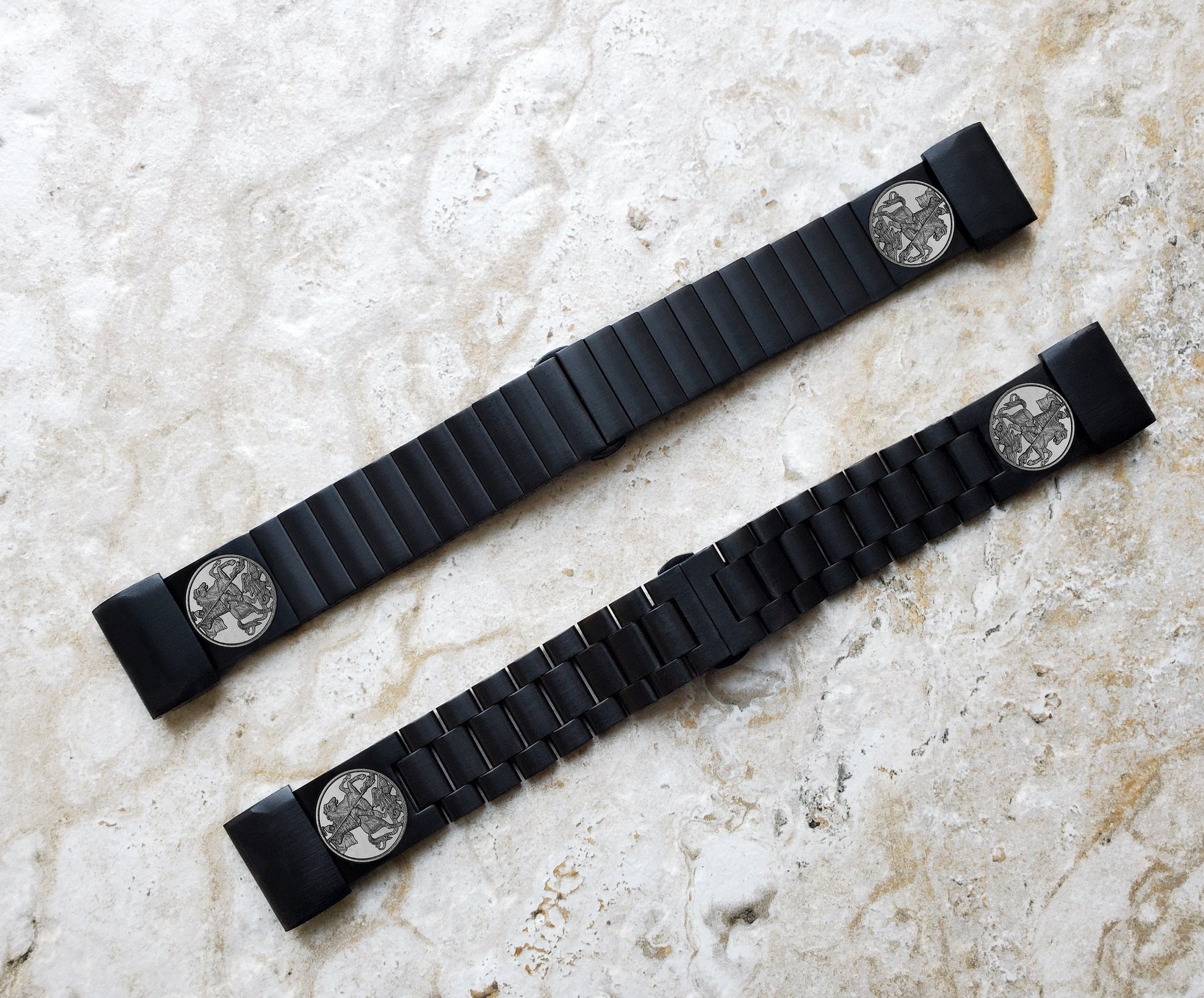 Garmin Watch Band Saint George for epix Pro 51mm Foretrex 601 701 Quatix 3 6X 7X D2 Tactix 7 Instinct 2X Solar Engraved Black Strap DK2 A26
