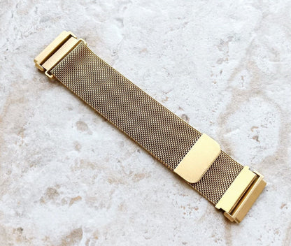 Fitbit Watch Gold Color Band Set Crystal Bezel Bling Case Cover for Versa 2 3 4 and Sense 1 2 Smartwatches Milanese Strap Protective Frame