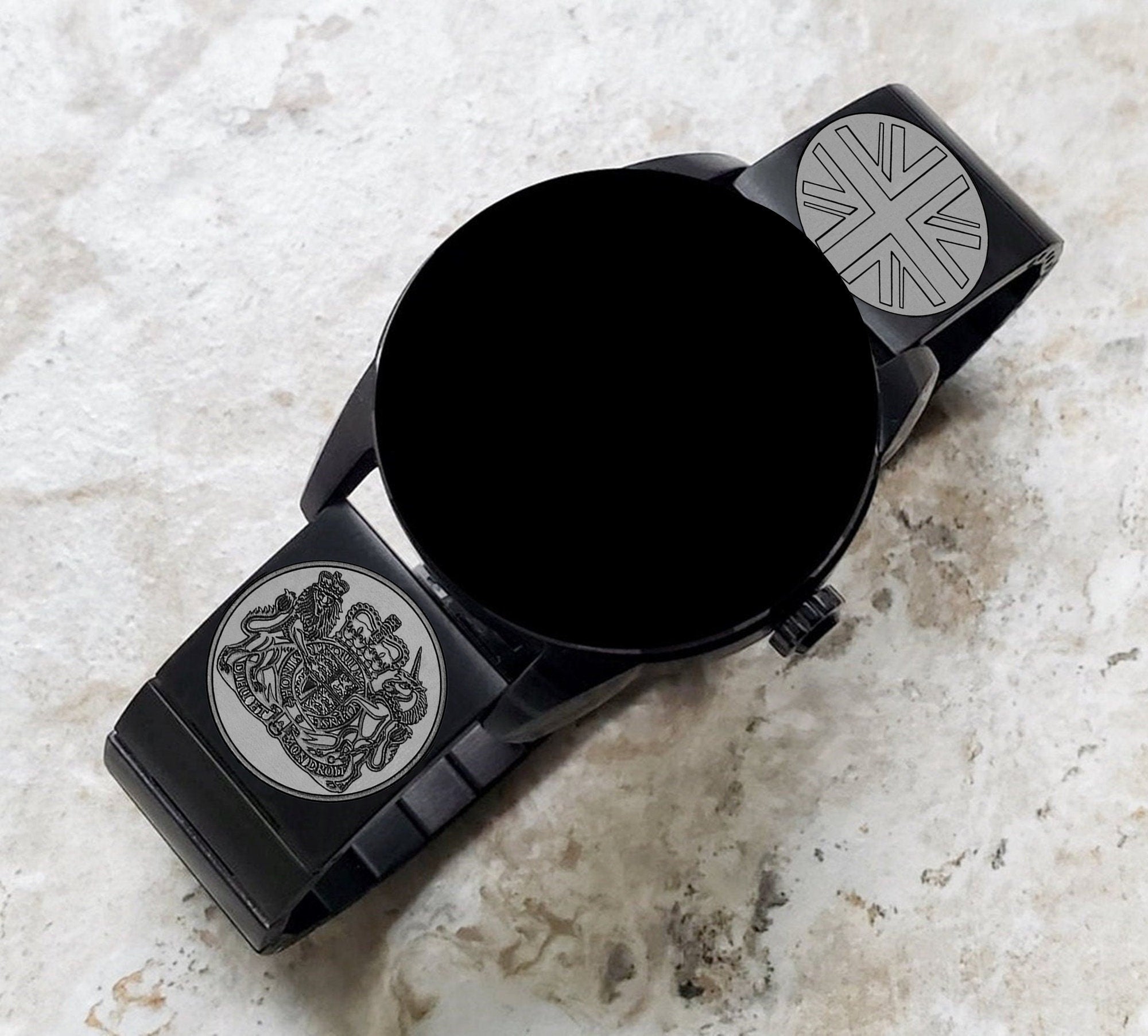 Garmin Watch Band Great Britain UK Symbols for Forerunner 745 265 255 Venu 3 2 Vivoactive 4 Darth Vader Avenger Engraved Black Strap UKS