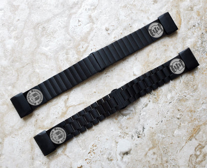 Garmin Watch Band Germany Deutschland Symbol for Fenix 7X Pro 6X Pro 5X Descent Mk3i 51mm Mk2i Mk2 Mk1 Enduro 2 Engraved Black Strap DES A26
