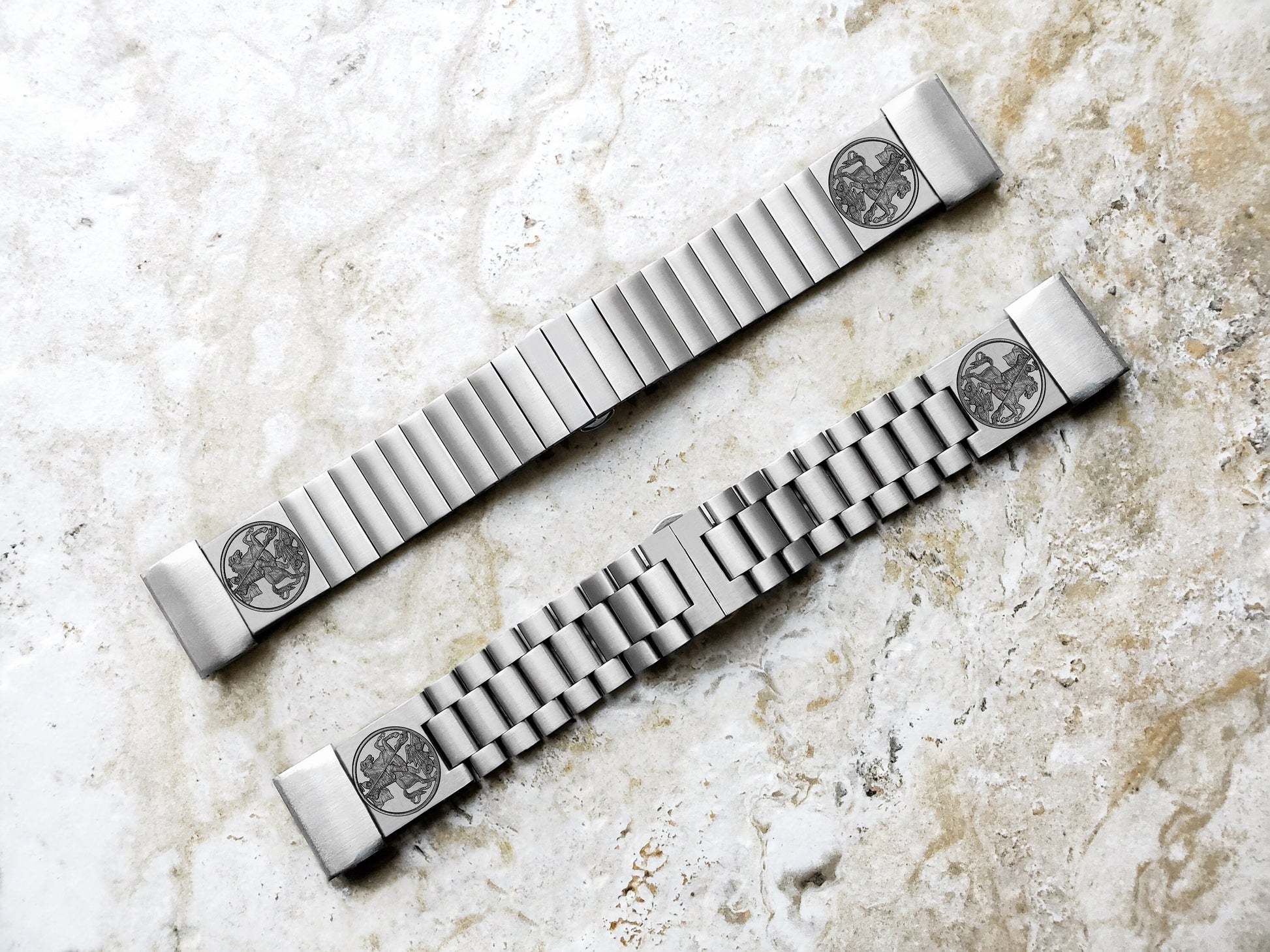Garmin Watch Band Saint George for Fenix 7X Pro 6X Pro 5X Plus Descent Mk3i 51mm Mk2i Mk2 Mk1 Enduro 2 Engraved St Steel Strap DK2 A26