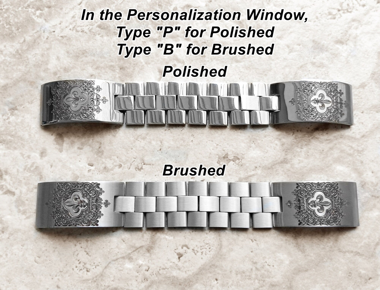 Garmin Watch Band Fleur De Lis for epix Pro 51mm Foretrex 601 701 Quatix 3 6X 7X D2 Tactix 7 Instinct 2X Engraved Adjustable Cuff Strap A26