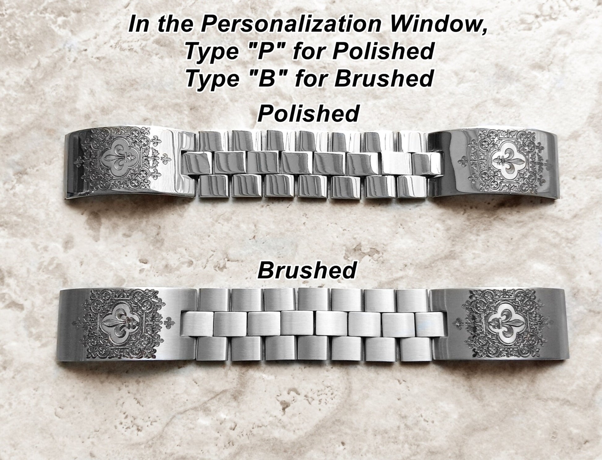 Garmin Watch Band Fleur De Lis for epix Pro 51mm Foretrex 601 701 Quatix 3 6X 7X D2 Tactix 7 Instinct 2X Engraved Adjustable Cuff Strap A26