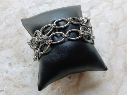 Apple Watch Band for Ultra 2 9 8 7 6 SE 5 4 3 2 1 Silver St Steel 38mm 40mm 41mm 42mm 44mm 45mm 49mm Bracelet Oval Chain Link Handmade NL