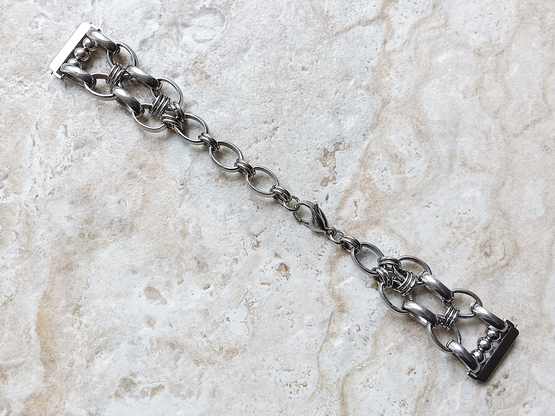 Fitbit Versa 2 3 4 Sense 2 Braided Silver Color Stainless Steel Bracelet Smartwatch Fitness Tracker Band Chain Links Handmade Unique Jewelry