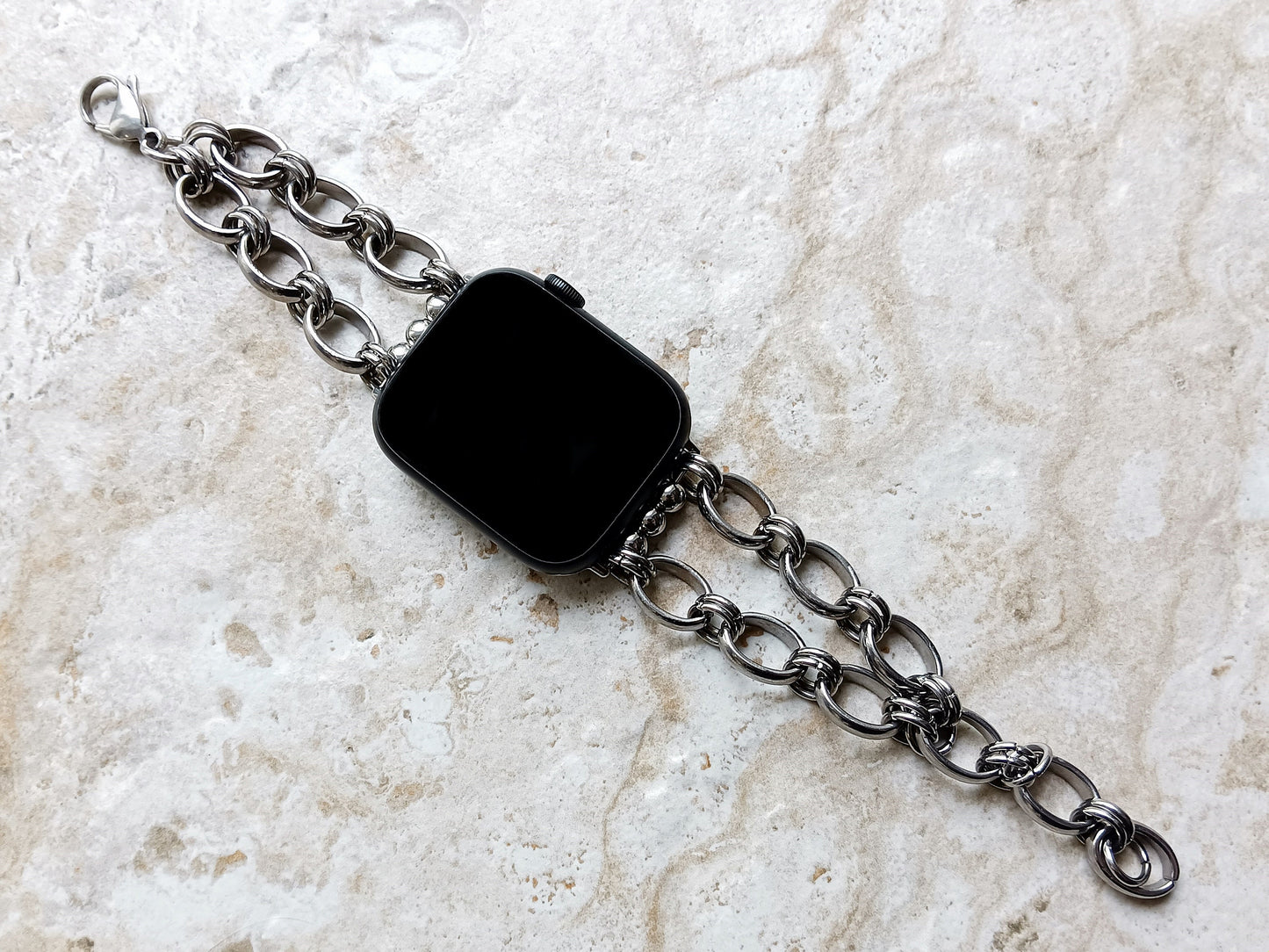 Apple Watch Band Bracelet for Ultra 2 9 8 7 6 SE 5 4 3 2 1 Case 38mm 40 41mm 42mm 44mm 45mm 49mm New Convex Stainless Steel Silver Color NB
