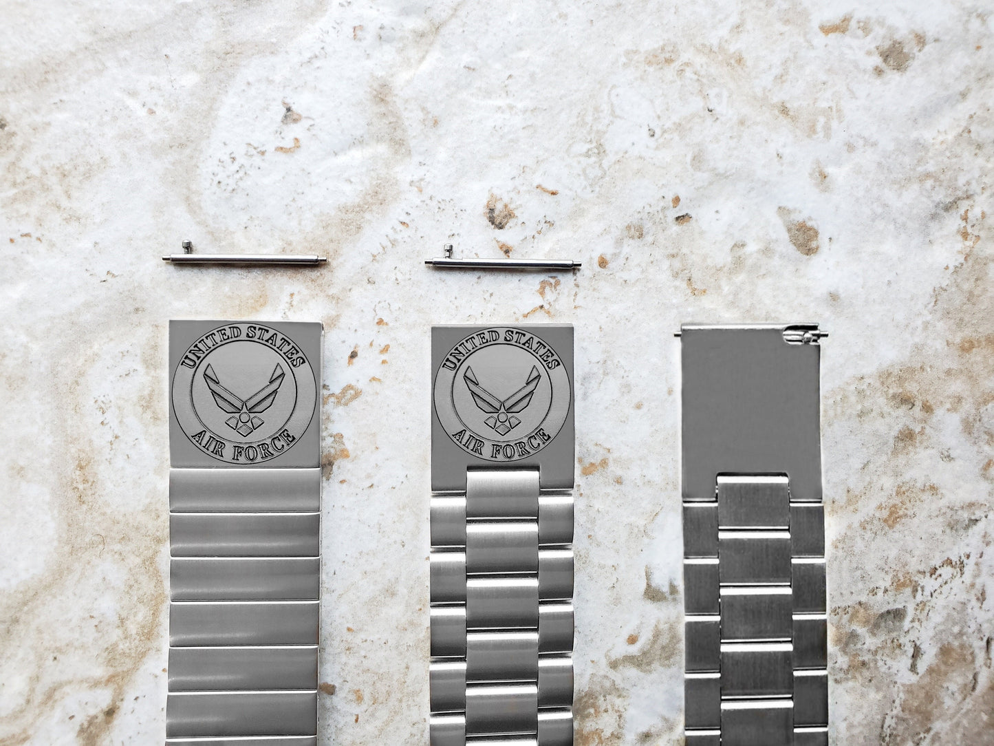 US Air Force Engraved Band Compatible with Garmin Forerunner 745 265 255 Venu 3 2 Vivoactive 4 Darth Vader First Avenger St Steel Strap AF3
