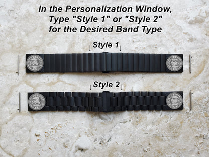 POW MIA Engraved Band Compatible with Samsung Galaxy Watch 3 45mm 46mm Gear S3 Frontier and Classic Black Stainless Steel Strap PM1 -B22
