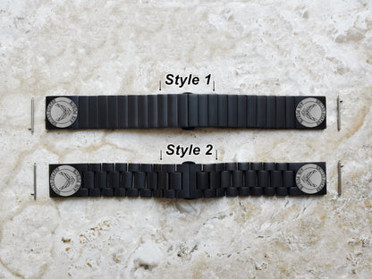 US Air Force Engraved Watch Band for 22mm Width Lugs Traditional Casual Luxury and Smartwatches Black Stainless Steel Strap Bracelet AF3