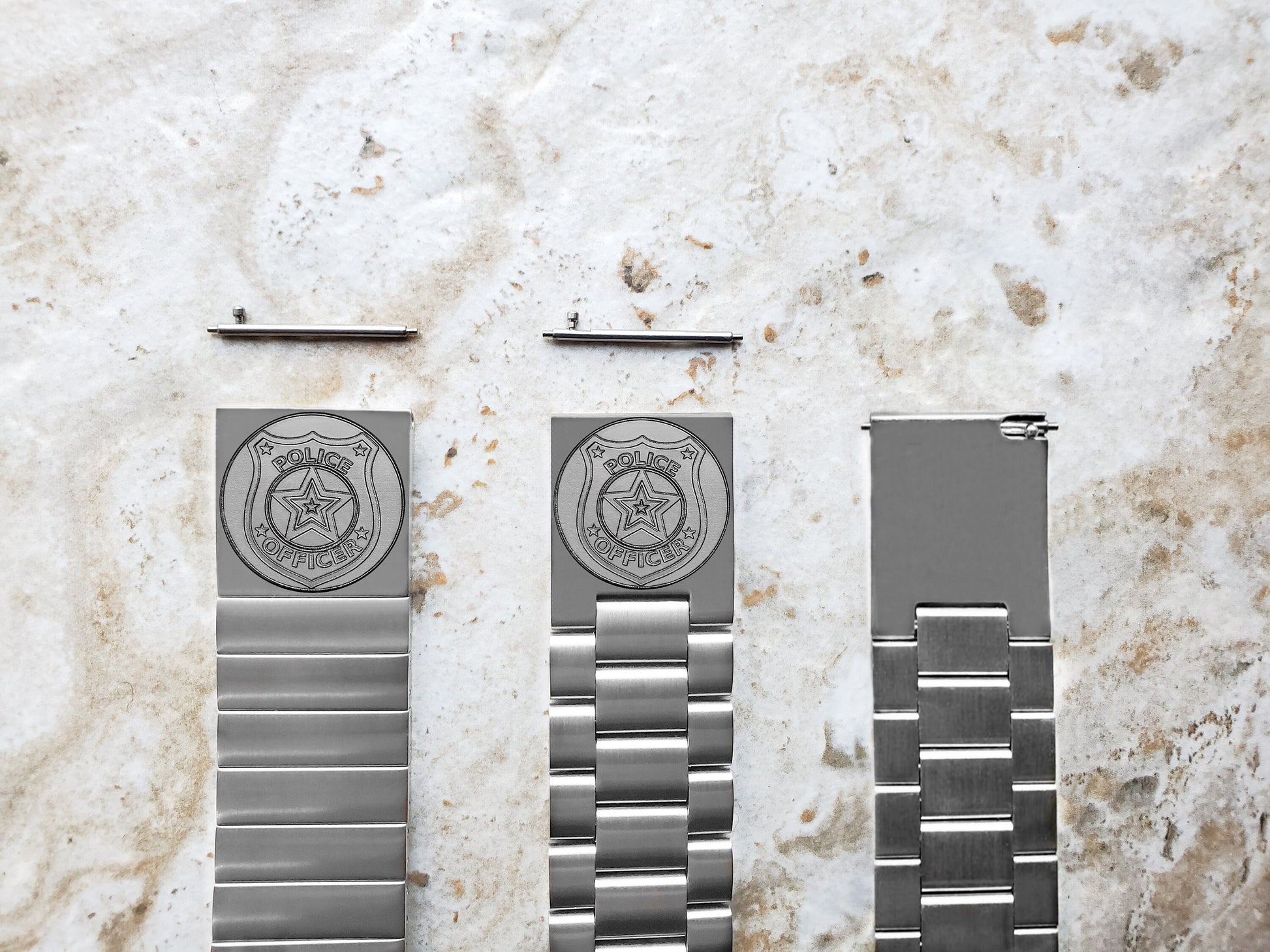 Police Badge Engraved Band Compatible with Garmin Forerunner 745 265 255 Venu 3 2 Vivoactive 4 Darth Vader First Avenger St Steel Strap PB4