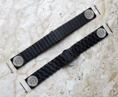 Police Badge Engraved Band Compatible with Samsung Galaxy Watch 3 45mm 46mm Gear S3 Frontier and Classic Black Stainless Steel Strap PB4-B22