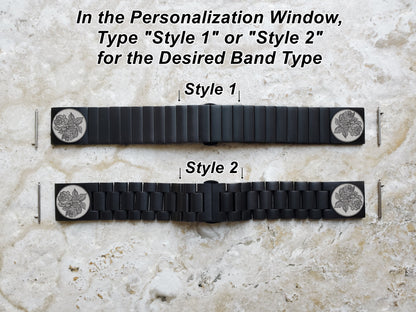 Roses Floral Engraved Band Compatible with Samsung Galaxy Watch 3 45mm 46mm Gear S3 Frontier and Classic Black Stainless Steel Strap RS1-B22