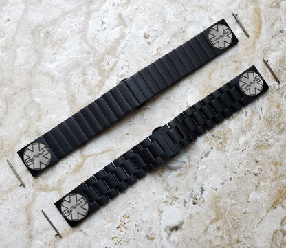 Engraved Watch Band for Garmin Forerunner 745 265 255 Venu 3 2 Vivoactive 4 Darth Vader First Avenger Black Stainless Steel Strap MS2 -B22