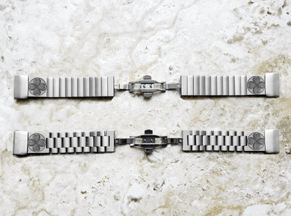Four Leaf Clover Engraved Watch Band for Garmin Fenix 7X Pro 6X Pro 5X Plus Descent Mk3i 51mm Mk2i Mk2 Mk1 Enduro 2 St Steel Strap SR1 A26