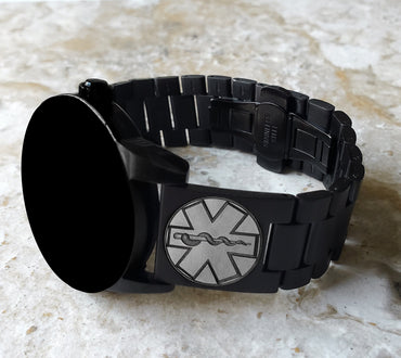 Engraved Watch Band for Garmin Forerunner 745 265 255 Venu 3 2 Vivoactive 4 Darth Vader First Avenger Black Stainless Steel Strap MS2 -B22