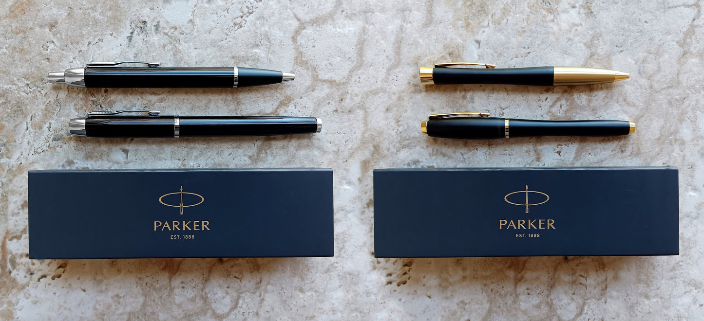 Custom Personalized Engraved Black with Chrome or Gold Trim Finish Luxury IM Urban Ballpoint Rollerball Parker Pens with Box Great Gift Idea