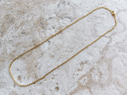 2mm Gold Shiny Color Stainless Steel Rolo Chains Necklace Unisex Customisable Size Elegant Fine Jewelry Tarnish Resistant