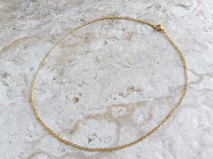 2mm Gold Shiny Color Stainless Steel Rolo Chains Necklace Unisex Customisable Size Elegant Fine Jewelry Tarnish Resistant
