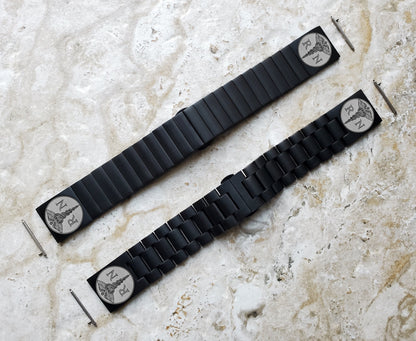 Registered Nurse Engraved Watch Band for Samsung Galaxy Watch 3 45mm 46mm Gear S3 Frontier and Classic Black St Steel Strap Bracelet RN1-B22