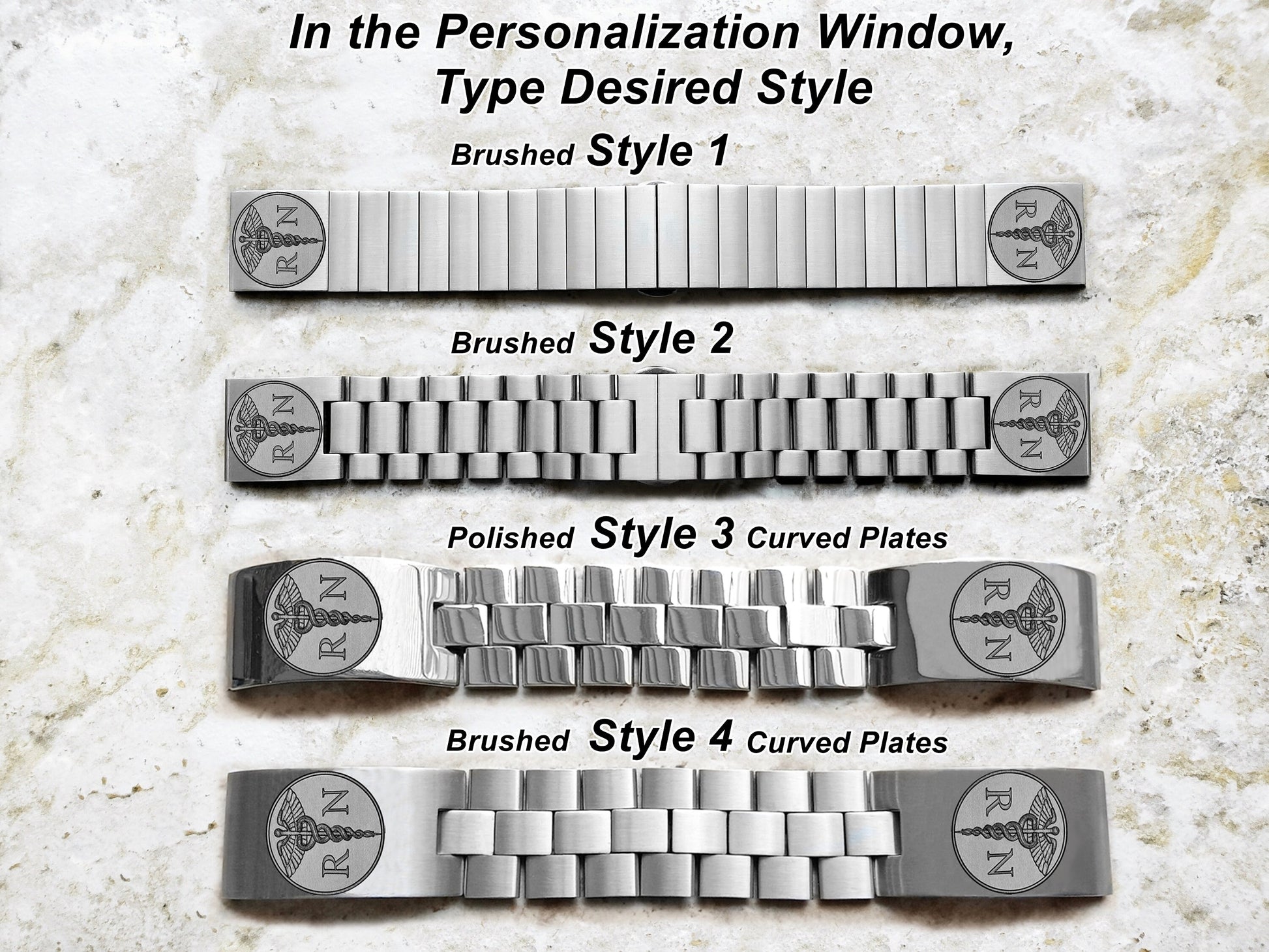 Registered Nurse Engraved Watch Band Compatible with Fitbit Versa Lite 2 3 4 and Sense 1 2 Smartwatches Silver St Steel Bracelet Strap RN1