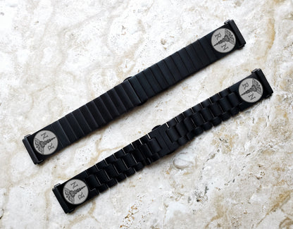 Registered Nurse Engraved Watch Band Compatible with Fitbit Versa Lite 2 3 4 and Sense 1 2 Smartwatches Black St Steel Bracelet Strap RN1