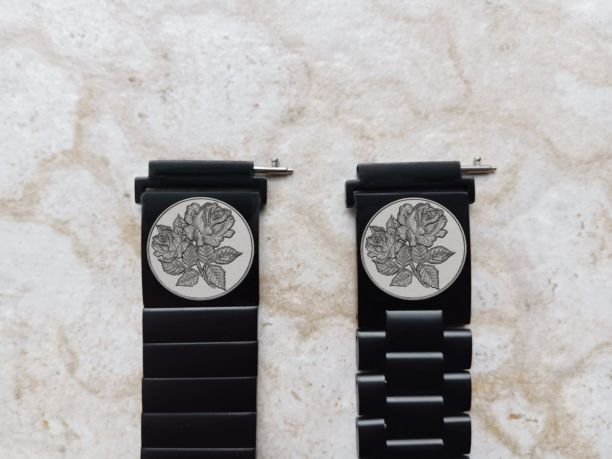 Garmin Engraved Roses Floral Band for Vivomove 3 HR Trend Luxe Sport Style D2 Air X10 Vivoactive 5 3 Venu 2 Plus Sq 2 Black Strap RS1 -A20
