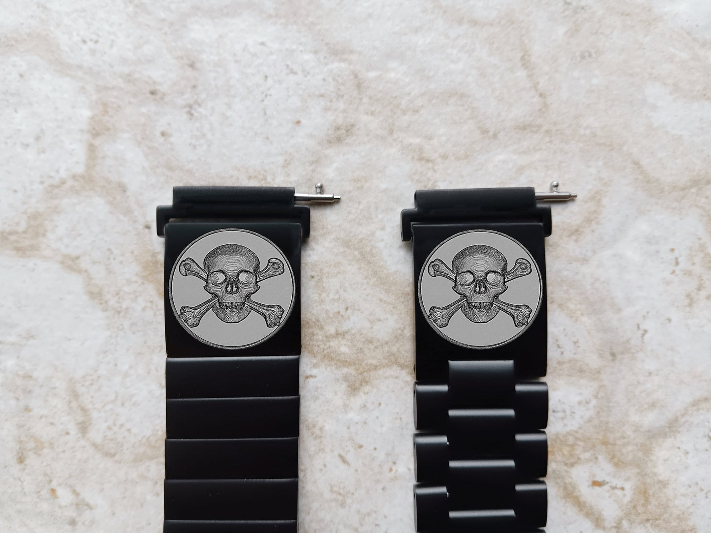 Garmin Engraved Skull Band for Vivomove 3 HR Trend Luxe Sport Style D2 Air X10 Vivoactive 5 3 Venu 2 Plus Sq 2 Black Strap SC2 -A20