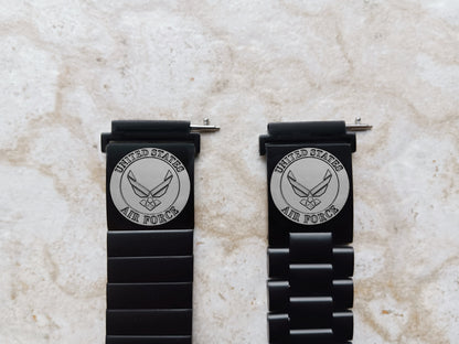 Garmin Engraved US Air Force Band for Vivomove 3 HR Trend Luxe Sport Style D2 Air X10 Vivoactive 5 3 Venu 2 Plus Sq 2 Black Strap AF3 -A20
