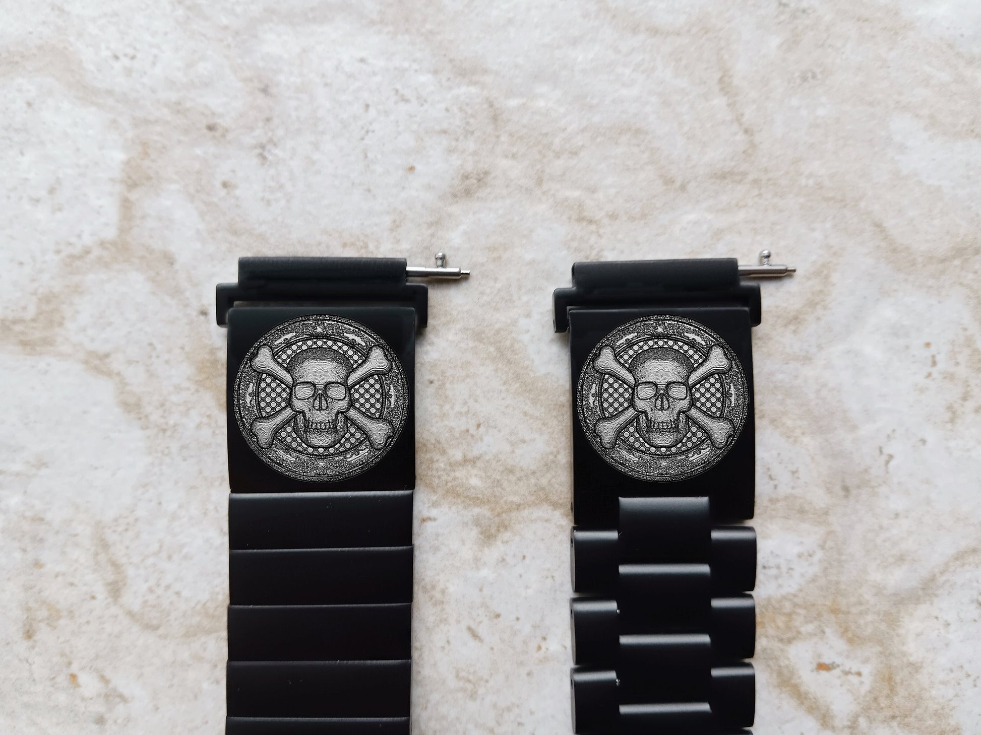 Garmin Engraved Skull Crossbones Band for Vivomove 3 Trend Luxe Sport Style D2 Air X10 Vivoactive 5 3 Venu 2 Plus Sq 2 Black Strap SC3 -A20