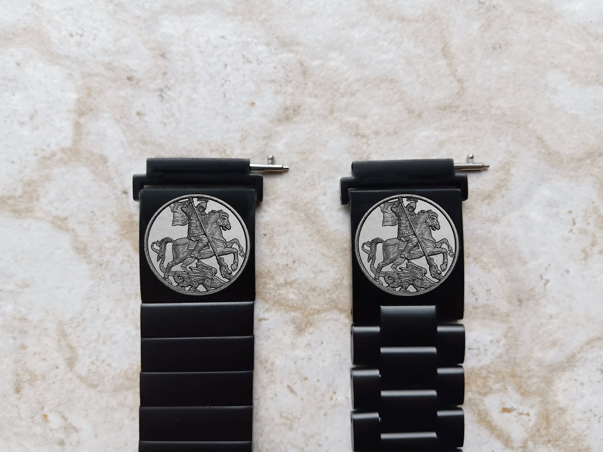 Garmin Engraved Saint George Band for Vivomove 3 HR Trend Luxe Sport Style D2 Air X10 Vivoactive 5 3 Venu 2 Plus Sq 2 Black Strap DK2 -A20