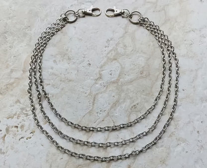 21" Inches 54cm Fashion Chain Wallet 6mm Triple Rolo Silver Shiny Color Stainless Steel Cable Unisex Customisable Tarnish Resistant Strong