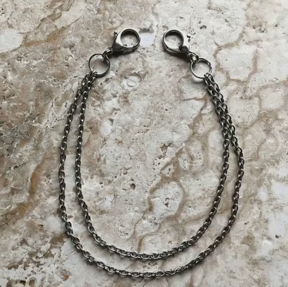 21" Inches 54cm Fashion Chain Wallet Double Rolo Silver Shiny Color Stainless Steel Cable Unisex Customisable Tarnish Resistant Very Strong